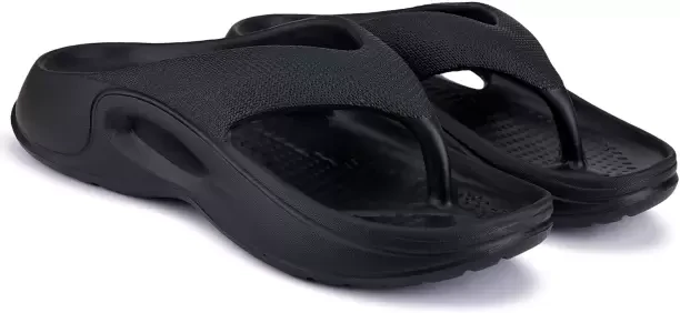 Men Flip Flops  (Black , 8)