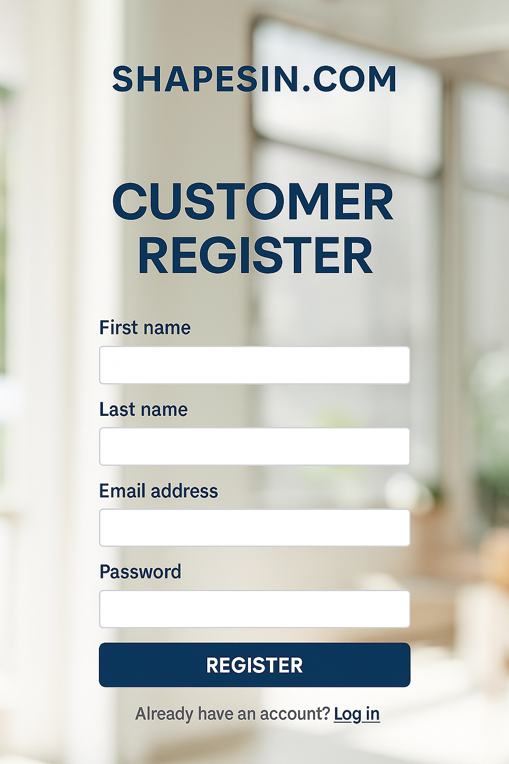Customer Register Page Image