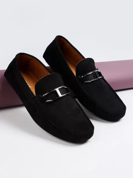 Loafers For Men  (Black , 6)